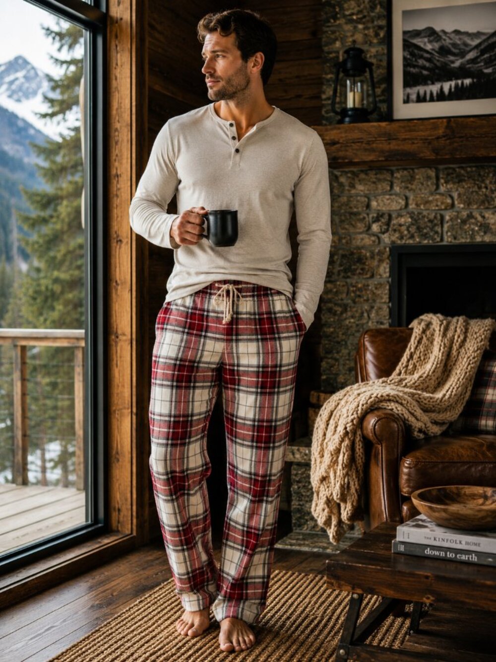 Men’s Abercrombie & Fitch Plaid Pajama Pants drawstring pockets Small